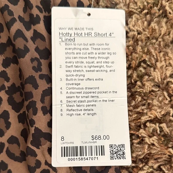 NWT lululemon athletica Leopard Print Athletic Shorts - Picture 2 of 6